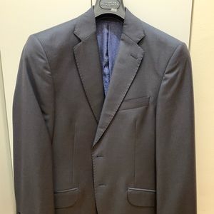 100% Wool Mens Steel Blue Suit-38S & Pants-32x30